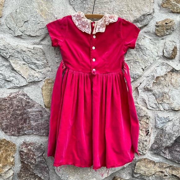 Vintage Helen Lee velveteen girls dress 6-8 - Picture 5 of 11